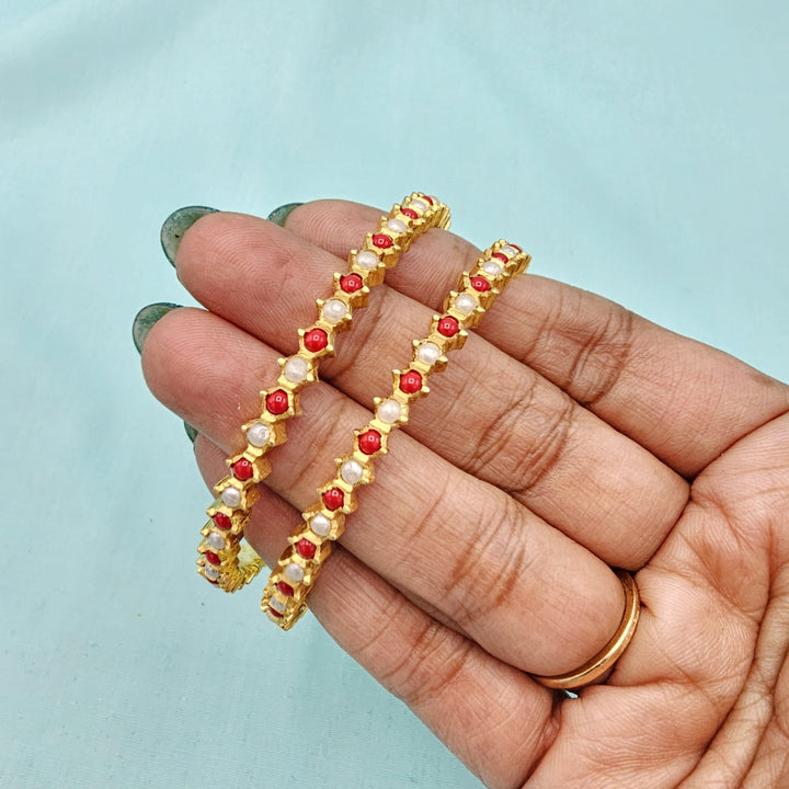 2.4 Coral pearls Bangles