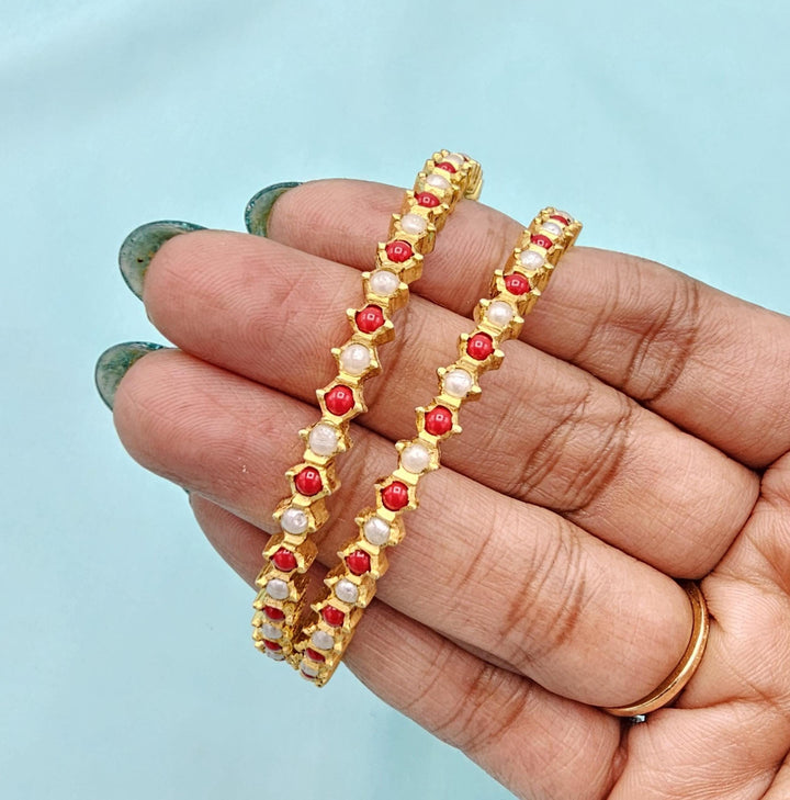 2.4 Coral pearls Bangles