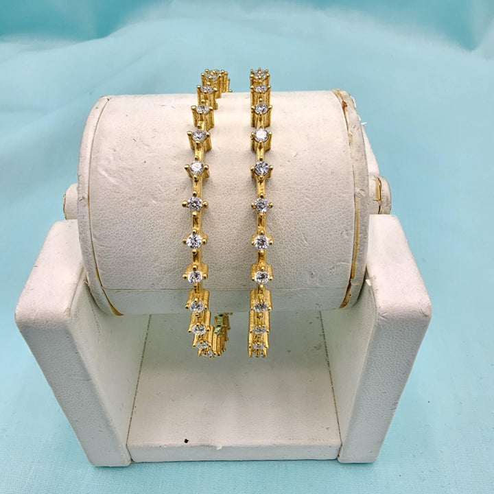 Silver Cz white bangles