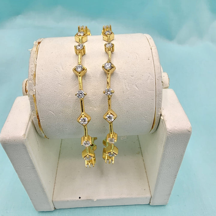 2.8 CZs silver Bangle set