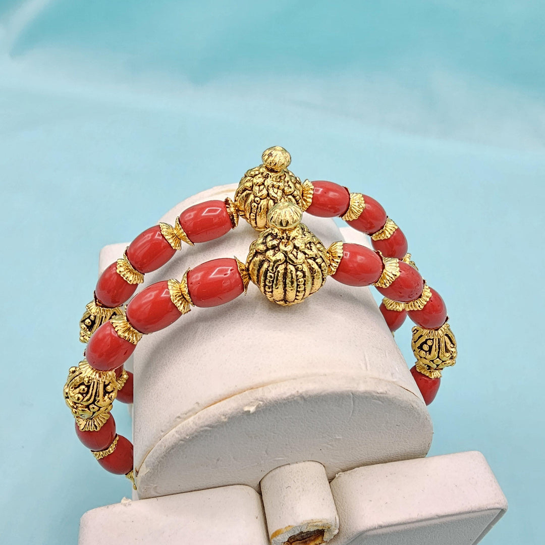 Silver Coral Nakshi bangles