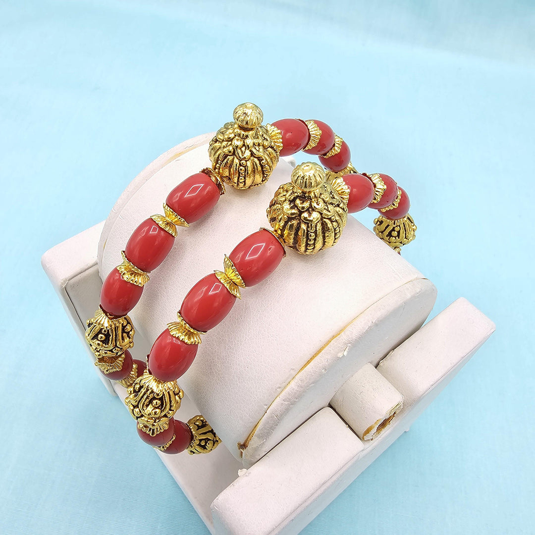 Silver Coral Nakshi bangles