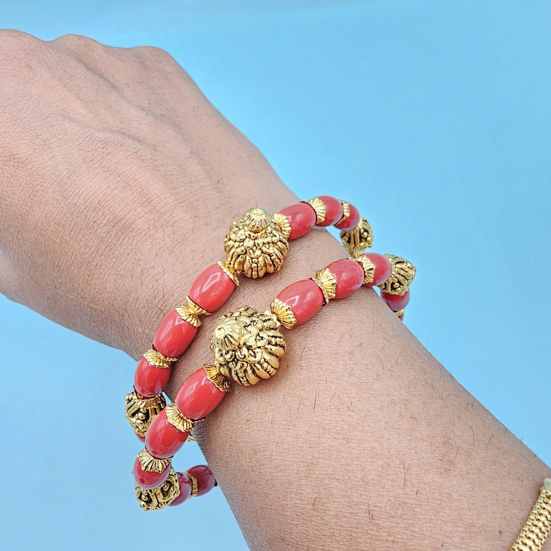 Silver Coral Nakshi bangles