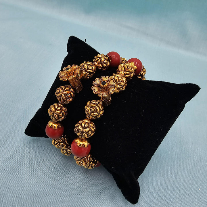 2.4 SILVER Antique coral bangle