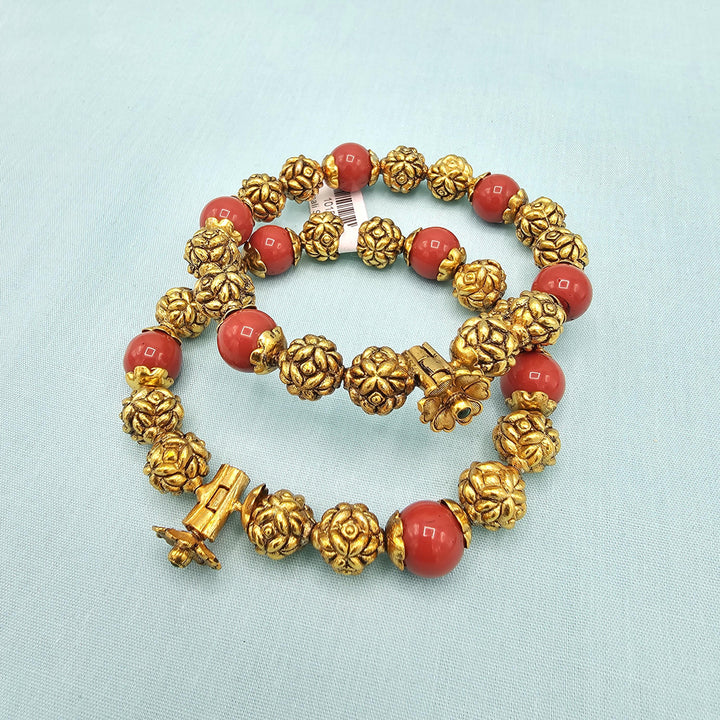 2.4 SILVER Antique coral bangle