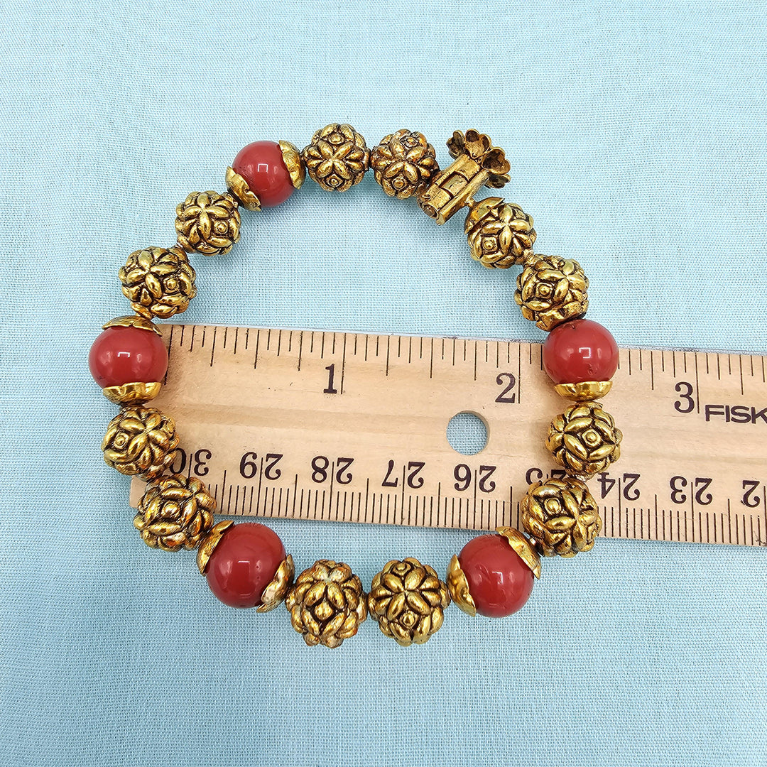 2.4 SILVER Antique coral bangle