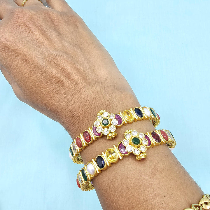 Silver Navaratna Bangles