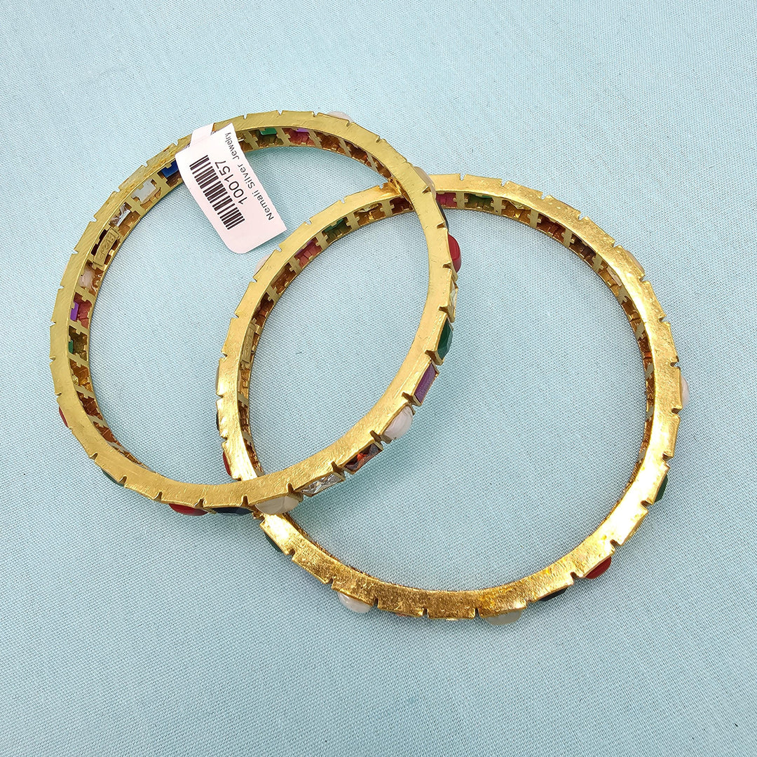 Silver Navaratna bangles