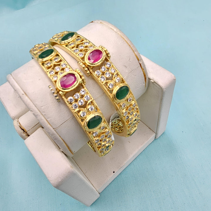 Silver CZ openable bangles