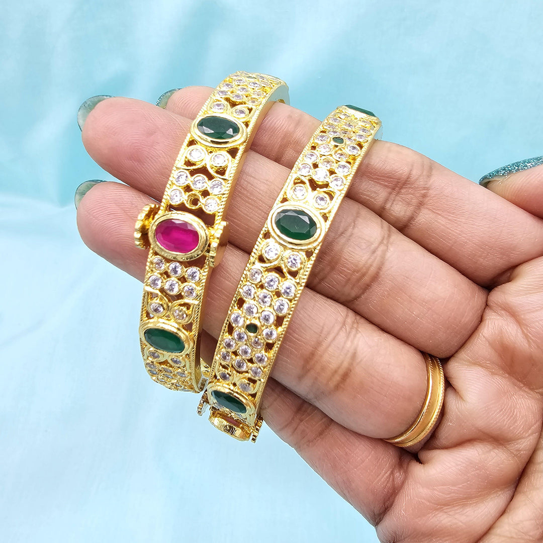 Silver CZ openable bangles