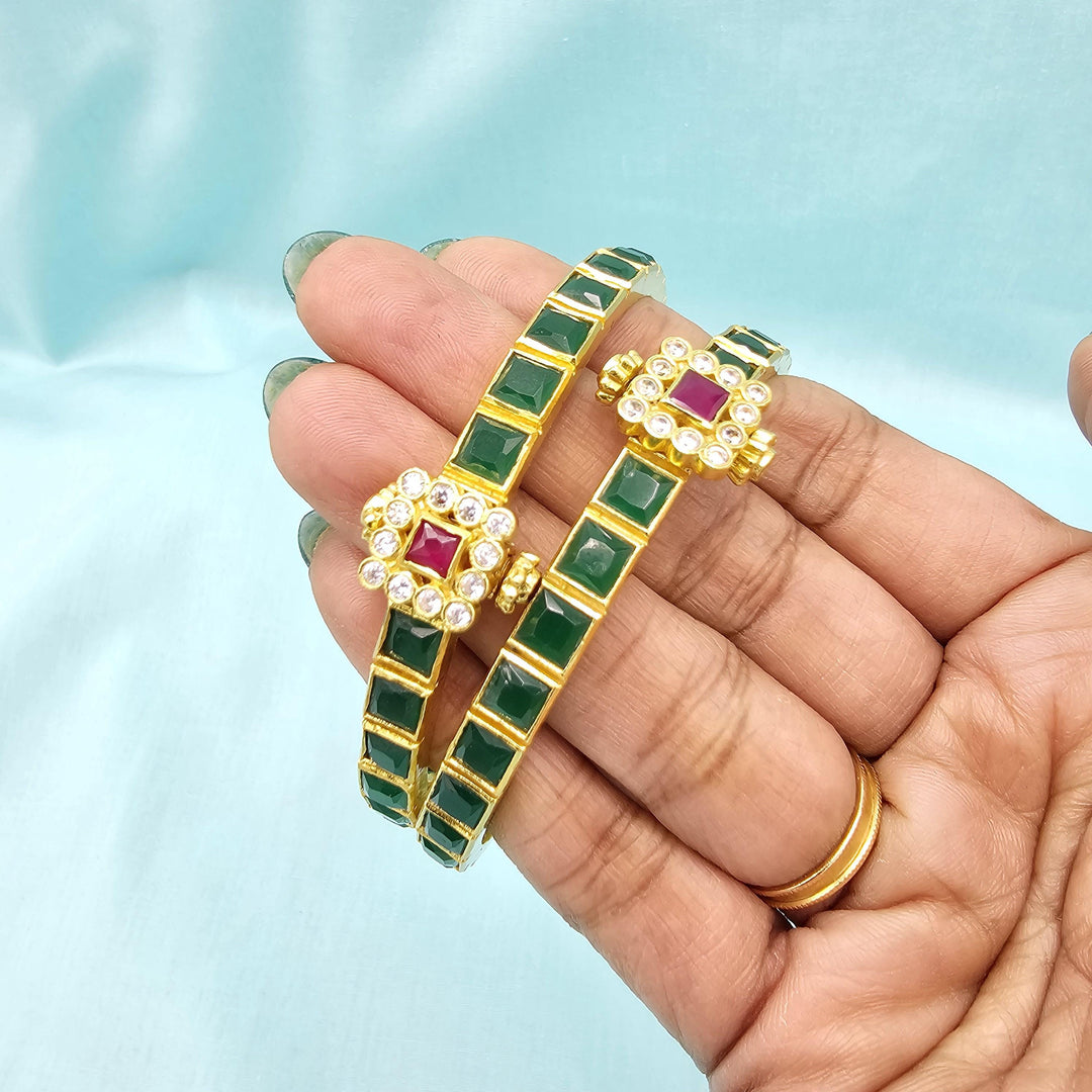 92.5 Silver Emerald Bangles