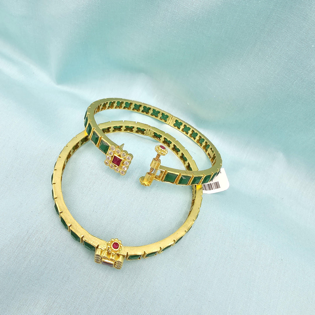 92.5 Silver Emerald Bangles