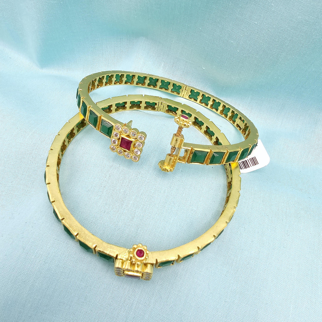 92.5 Silver Emerald Bangles
