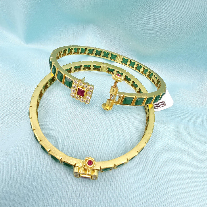 92.5 Silver Emerald Bangles