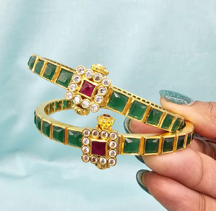92.5 Silver Emerald Bangles