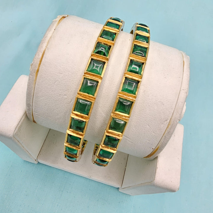 2.6,2.8 Silver Emerald bangles