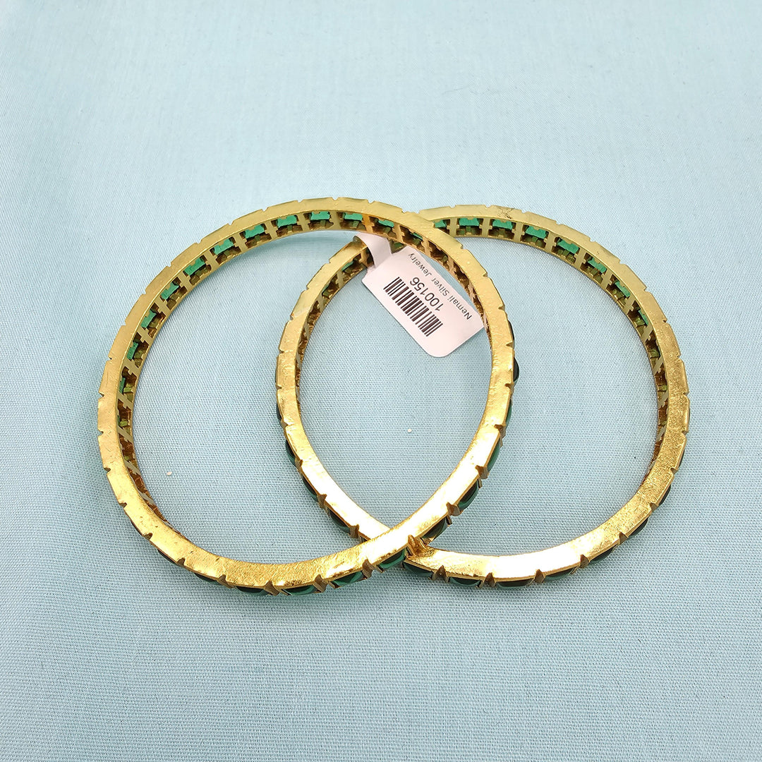2.6,2.8 Silver Emerald bangles