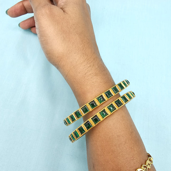 2.6,2.8 Silver Emerald bangles