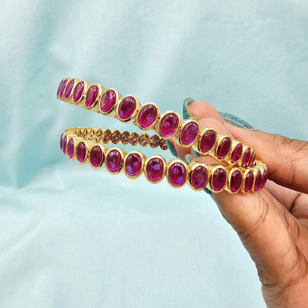 2.8 Silver Ruby bangles