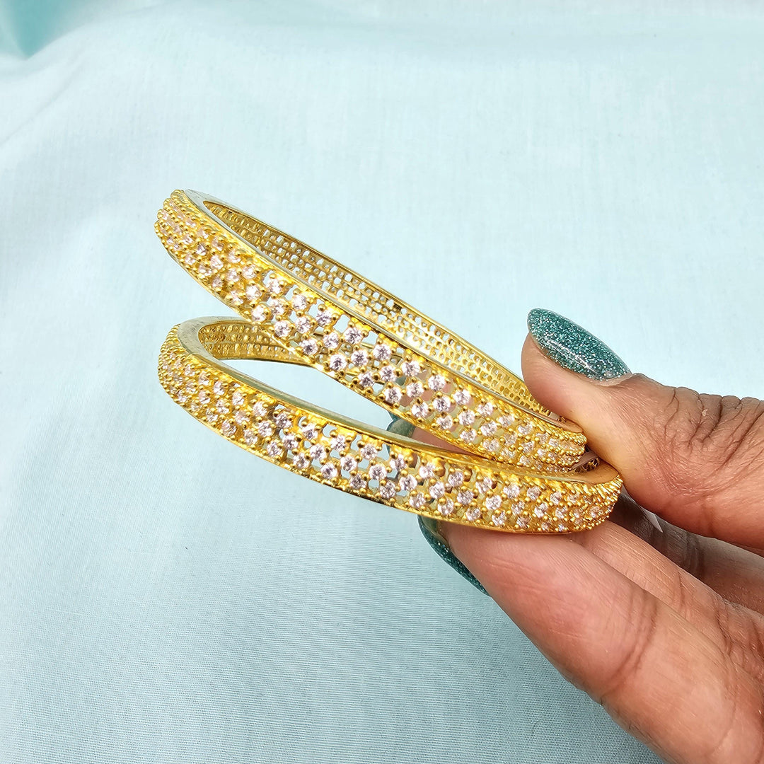 2.4 CZ white stone bangles