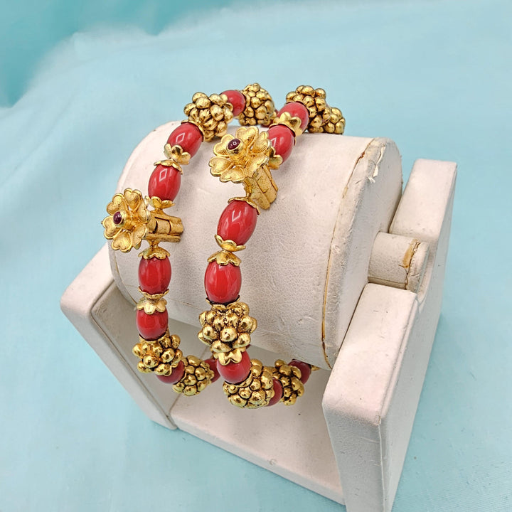 2.8 Coral Nakshi bangles