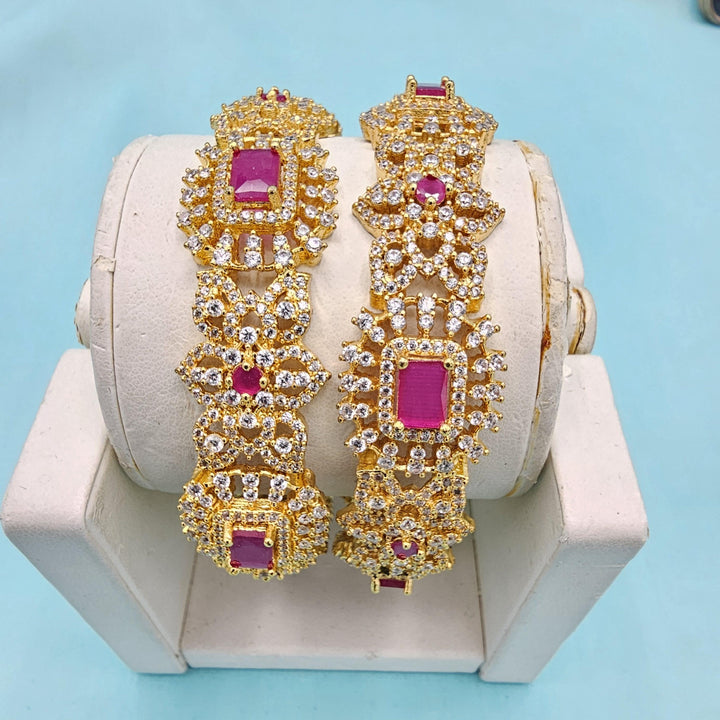 2.6 Silver Ruby pink bangles