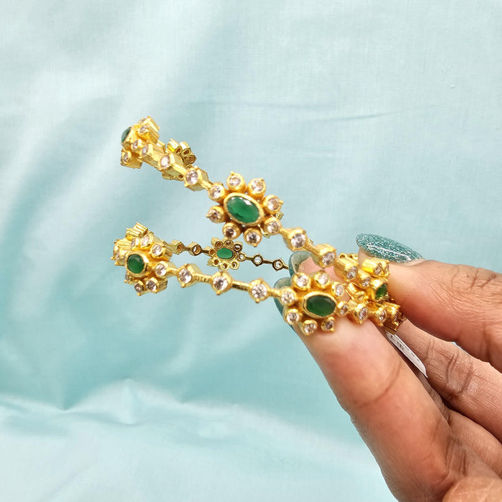 2.6 Silver emerald bangles