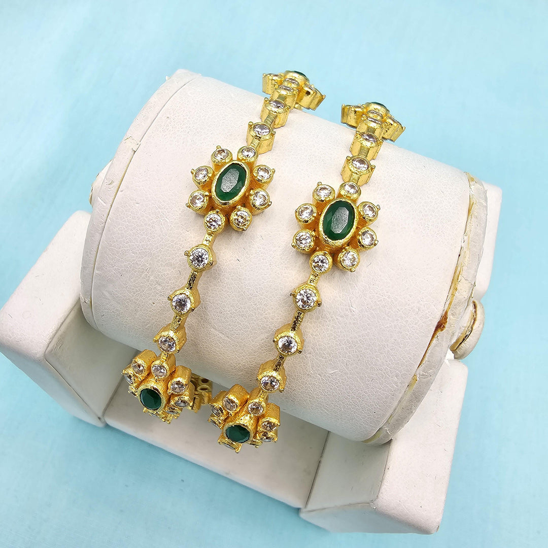 2.6 Silver emerald bangles