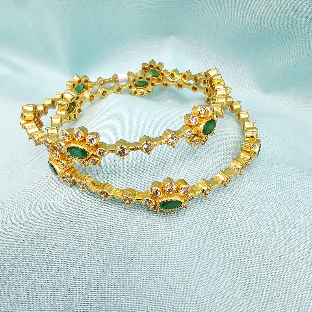 2.6 Silver emerald bangles