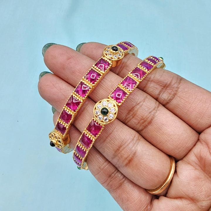 Silver Ruby bangles