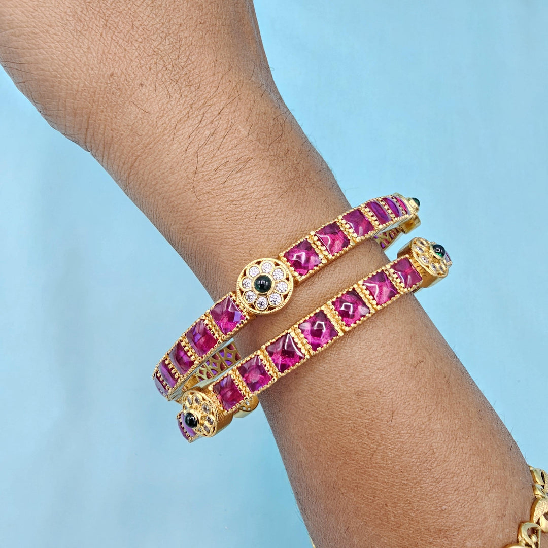Silver Ruby bangles