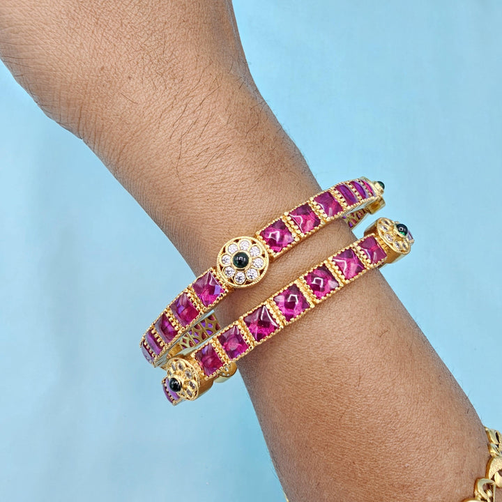 Silver Ruby bangles