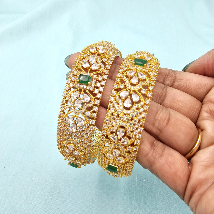 2.6 Silver CZ broad bangles