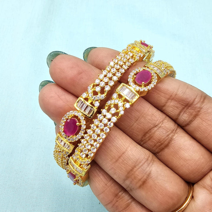 2.6 Silver pink bangles