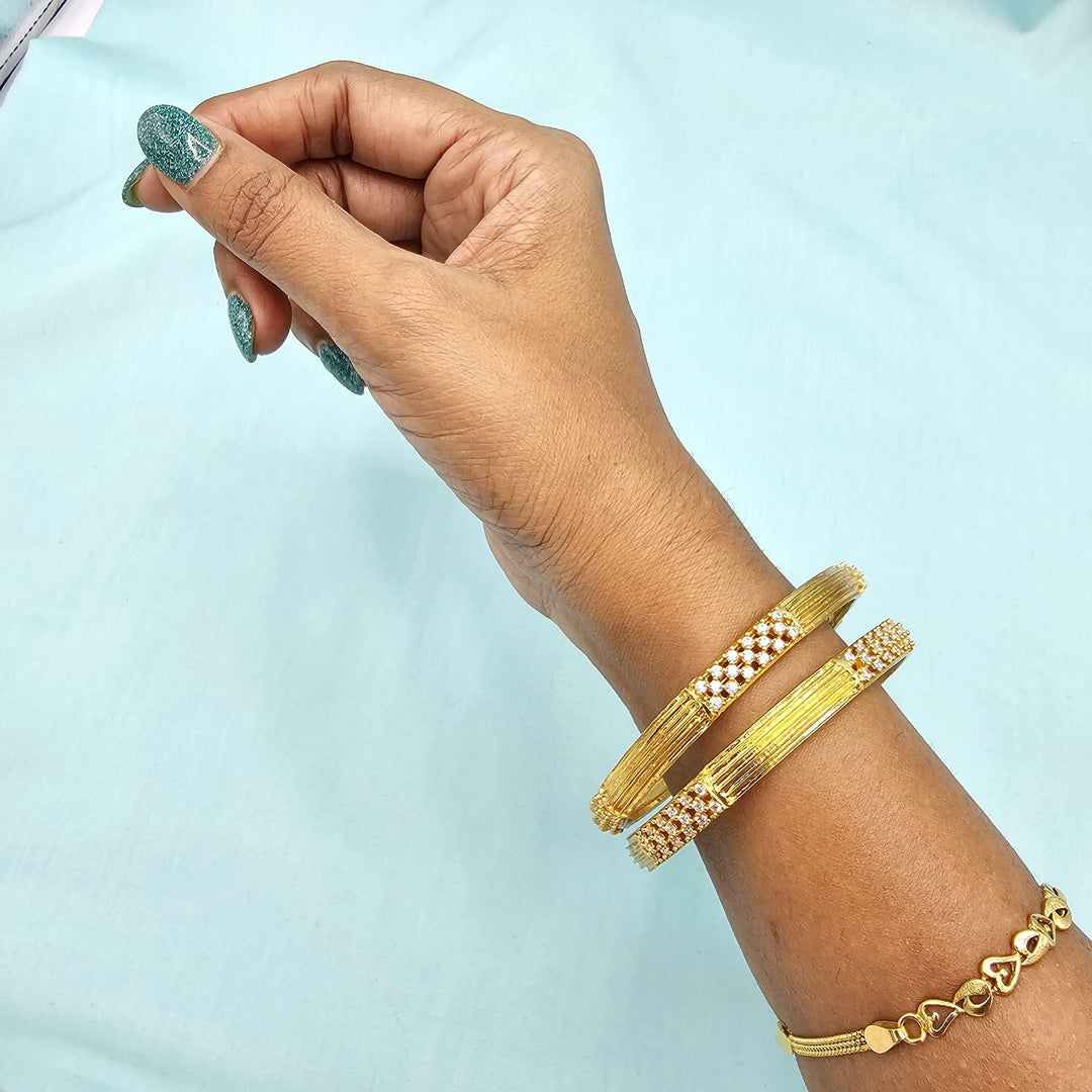 silver CZ Bangle set