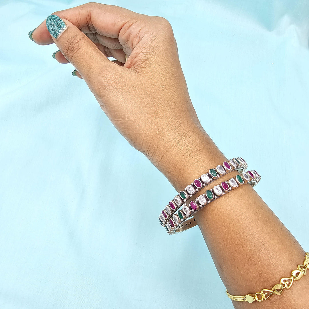 2.6 92.5 silver Oxidized bangles