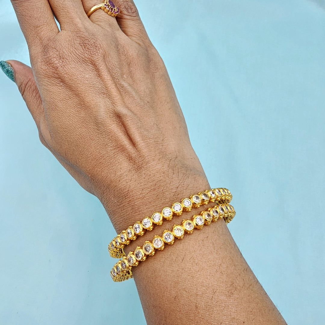 92.5 Full white silver bangles