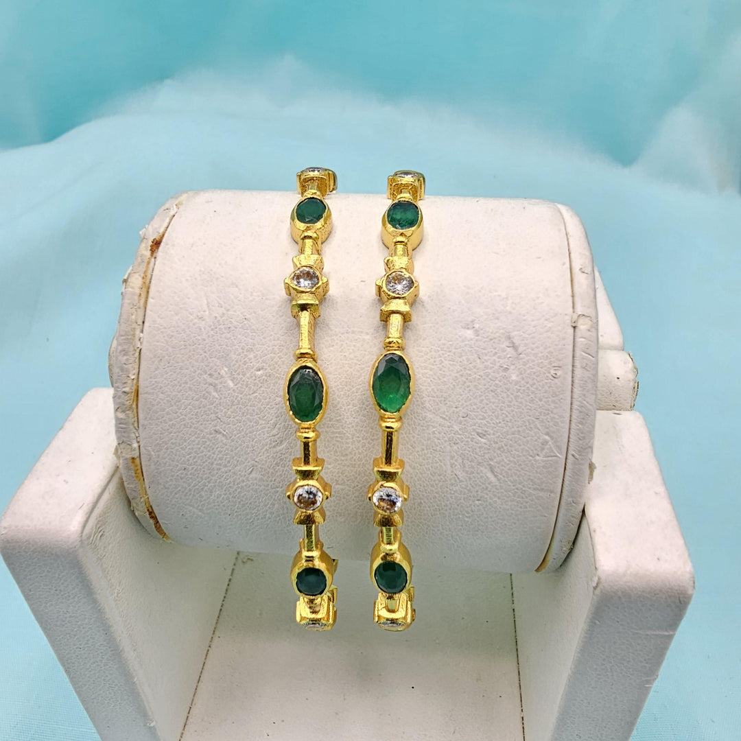2.6 Cz Green white bangles