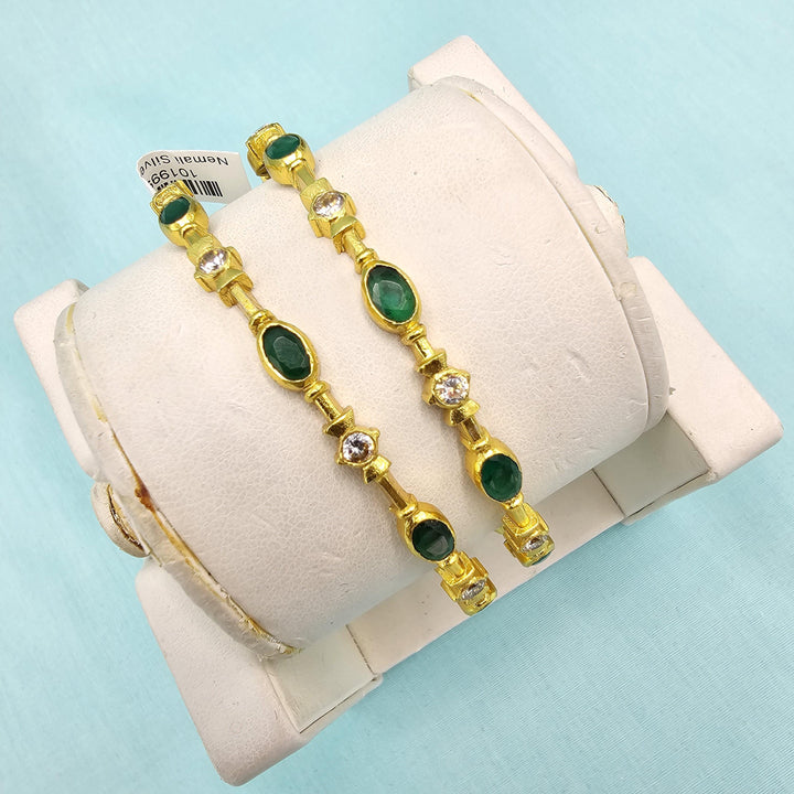 2.6 Cz Green white bangles