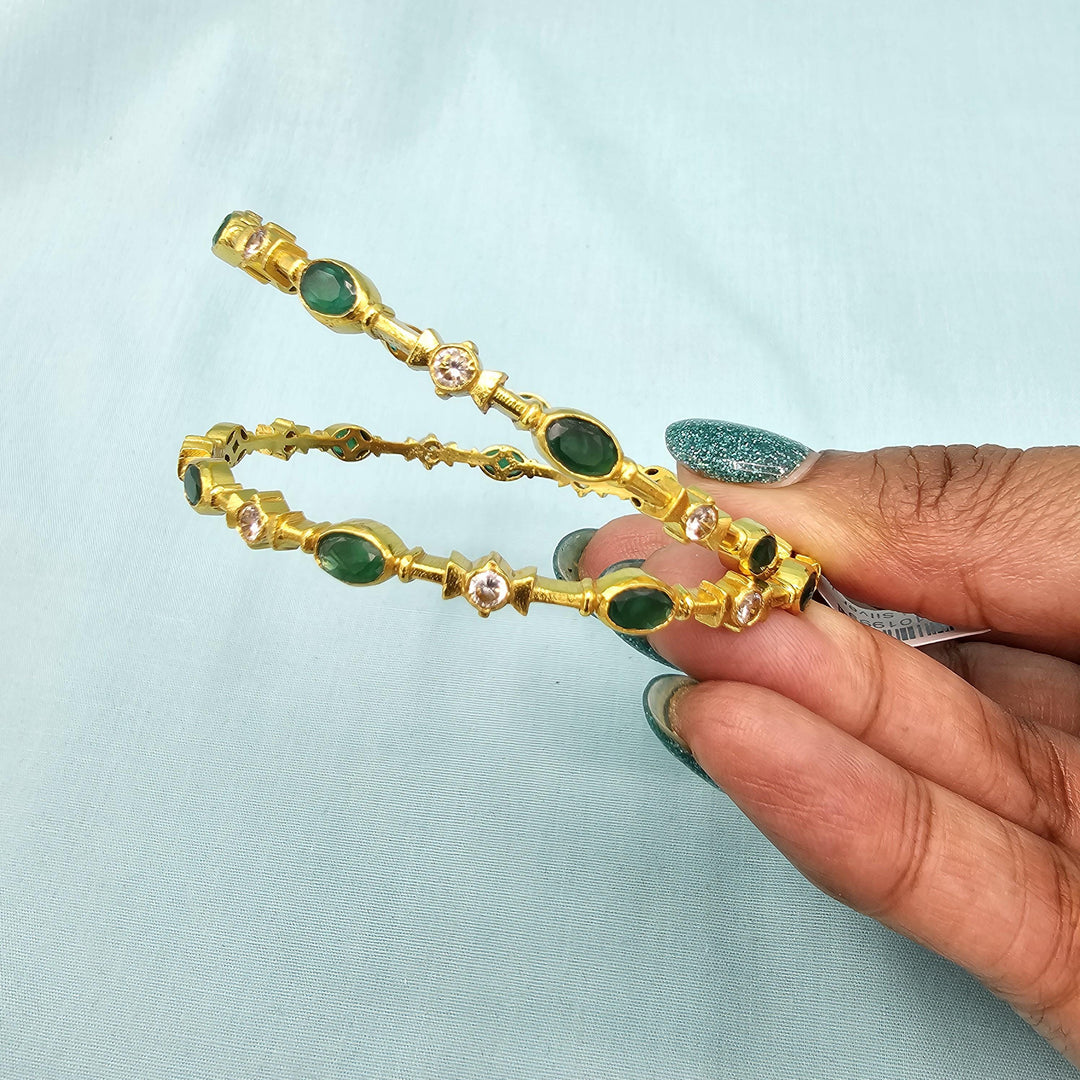 2.6 Cz Green white bangles