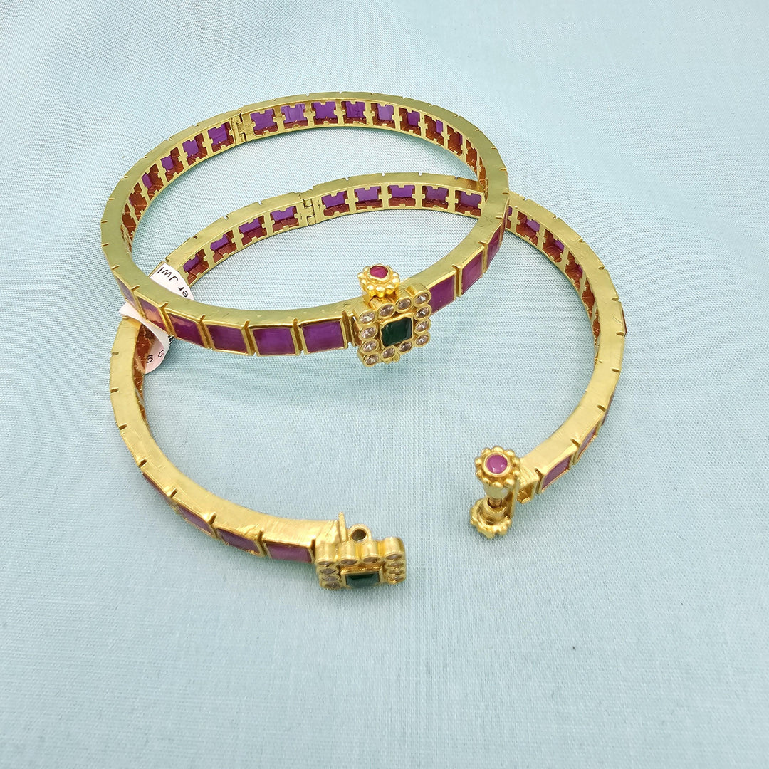 Silver Ruby openable bangles