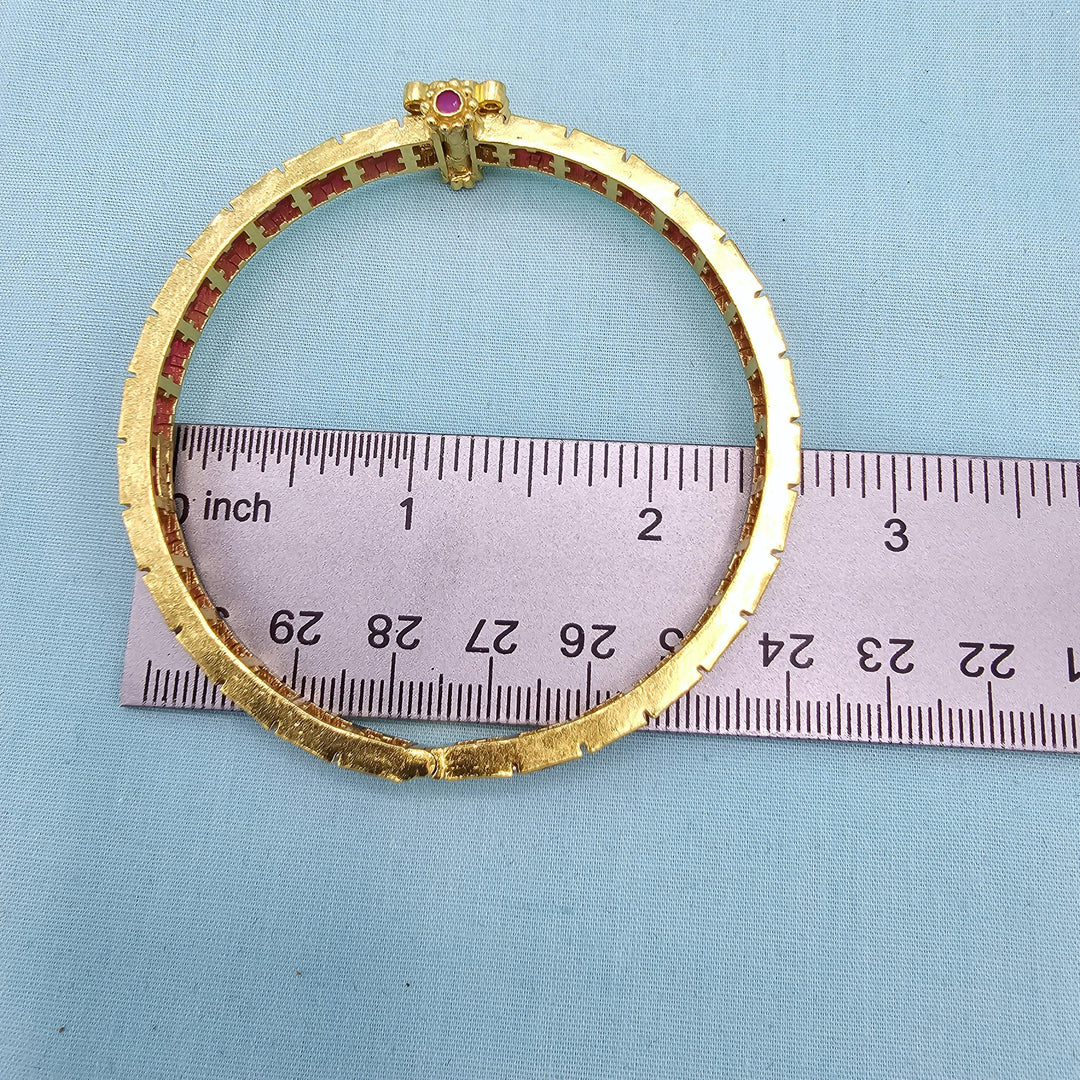 Silver Ruby openable bangles