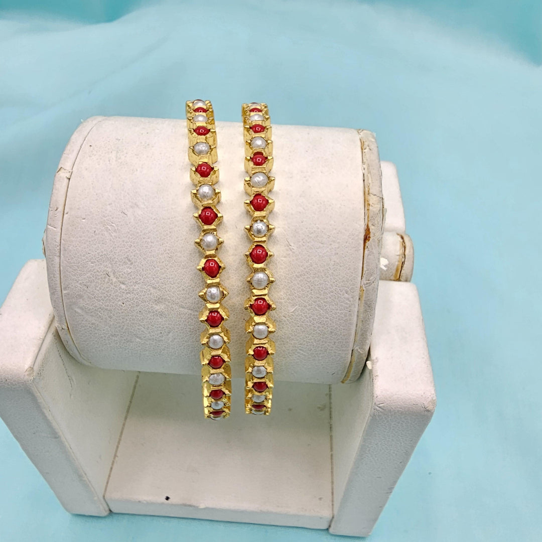2.4 Coral pearls Bangles