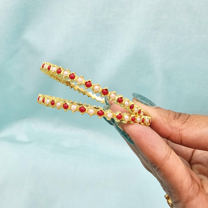 2.4 Coral pearls Bangles