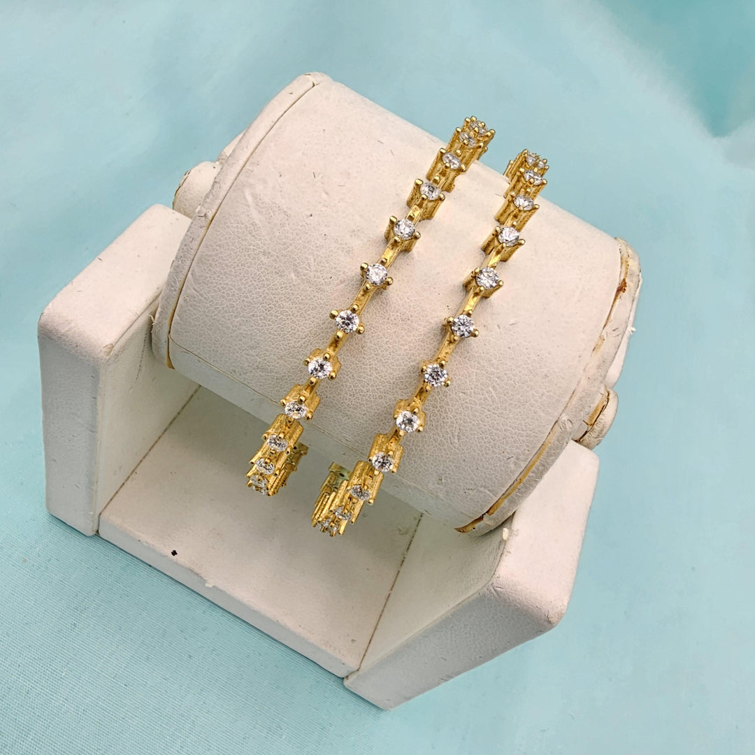Silver Cz white bangles