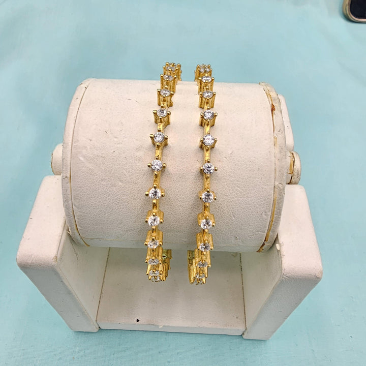 Silver Cz white bangles