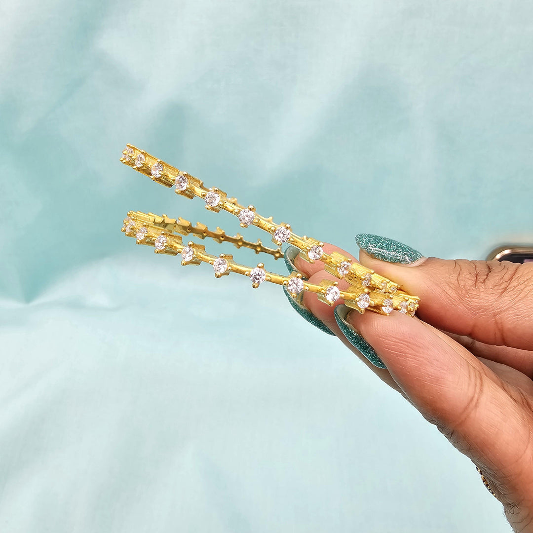 Silver Cz white bangles