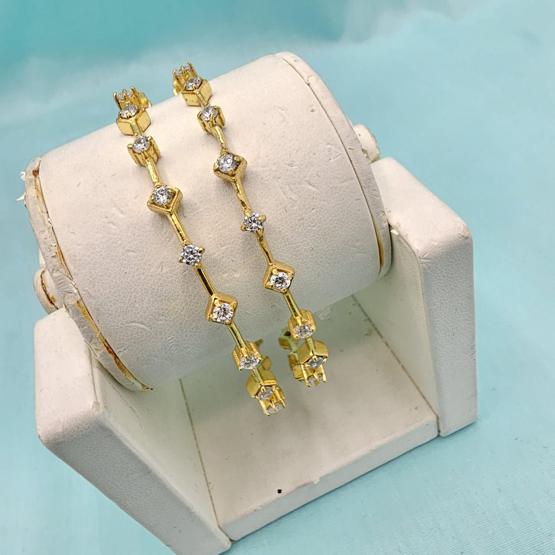 2.8 CZs silver Bangle set