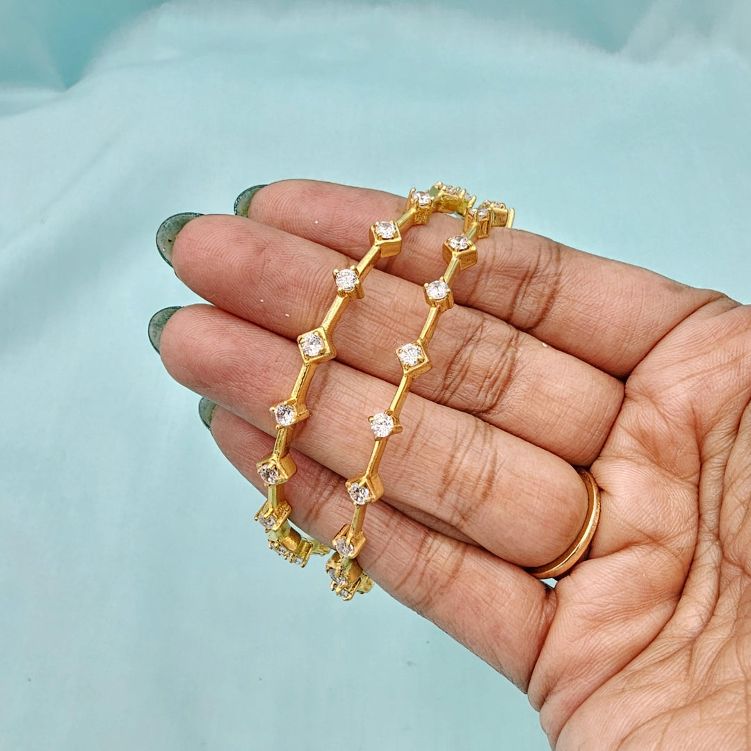 2.8 CZs silver Bangle set