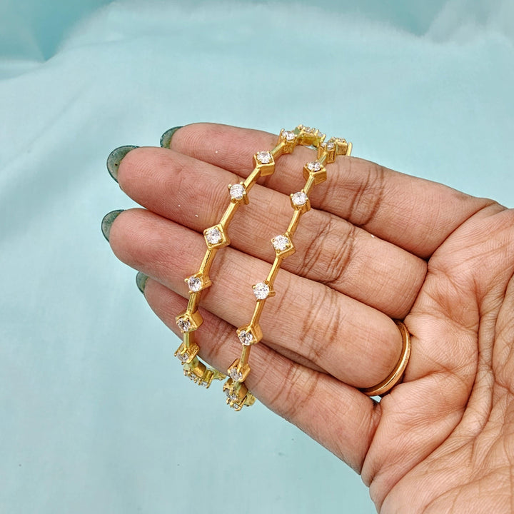 2.8 CZs silver Bangle set